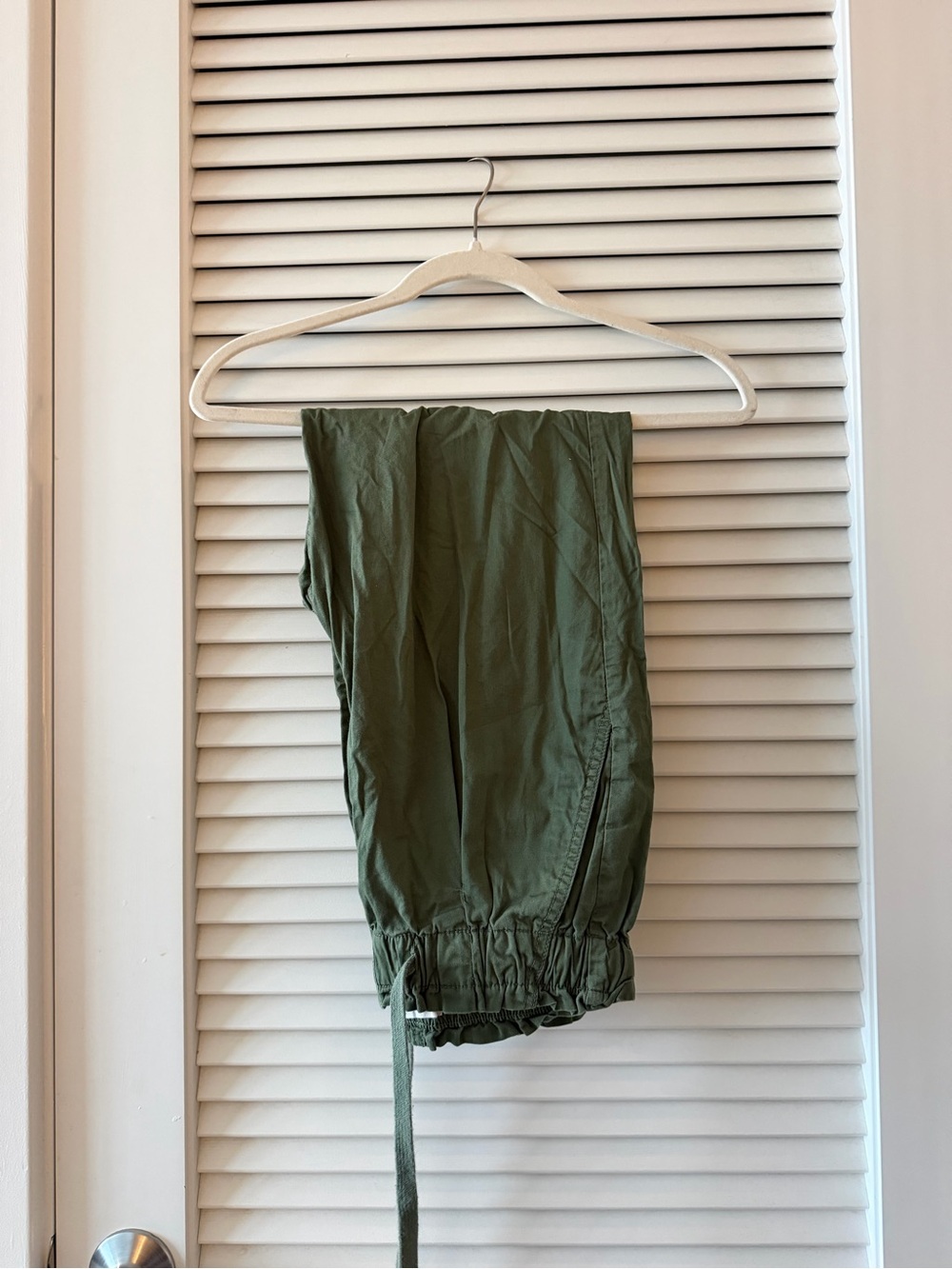 LOFT Olive Green Drawstring Ankle Pants